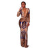 Dashiki V Neck Long Sleeve Evening Dress #Evening Dress